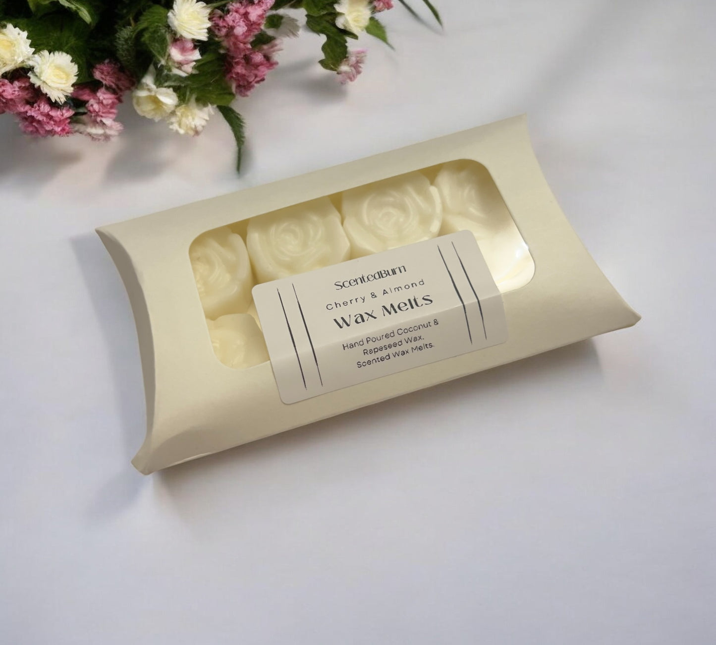 ROSE Shaped Scented Wax Melts | Coconut & Rapeseed Vegan Wax Warmers 150g - Scented_Burn Candle Co.