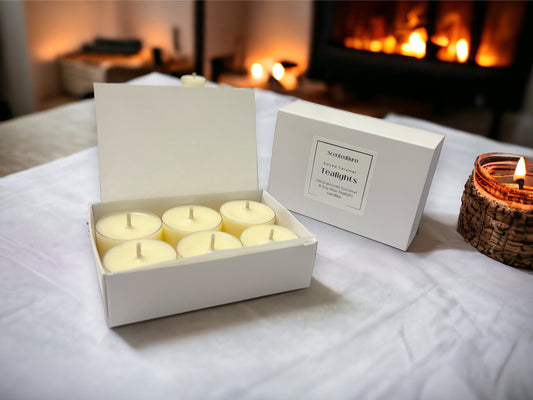 Mineral Wax Scented Tealights | Natural Wax Candles | Pack of 6 - Scented_Burn