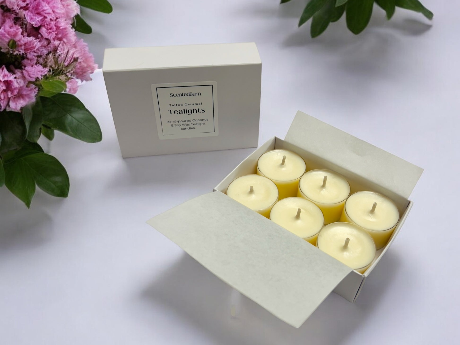 Mineral Wax Scented Tealights | Natural Wax Candles | Pack of 6 - Scented_Burn