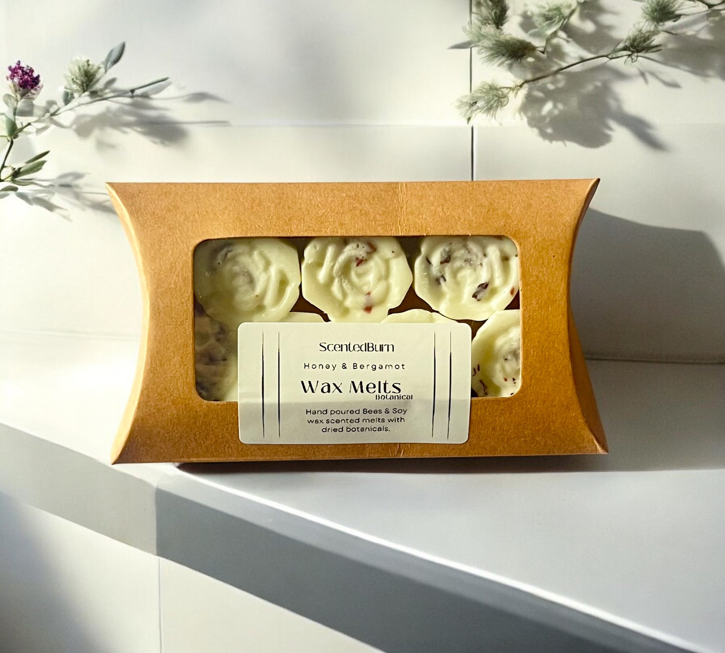 ROSE Shaped Dried Rose Petals Scented Wax Melts | Mineral Vegan Botanical Wax Warmers - Scented_Burn Candle Co.