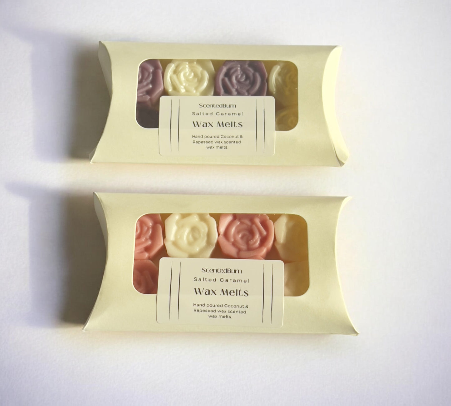 ROSE Scented Wax Melts PINK & WHITE | Mineral Vegan Wax Warmers 150g - Scented_Burn Candle Co.