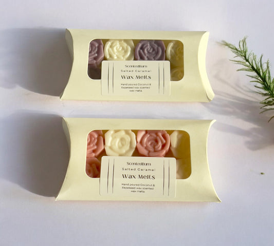 ROSE Scented Wax Melts PINK, PURPLE & WHITE | Vegan Soy Wax Warmers 60g - Scented_Burn Candle Co.