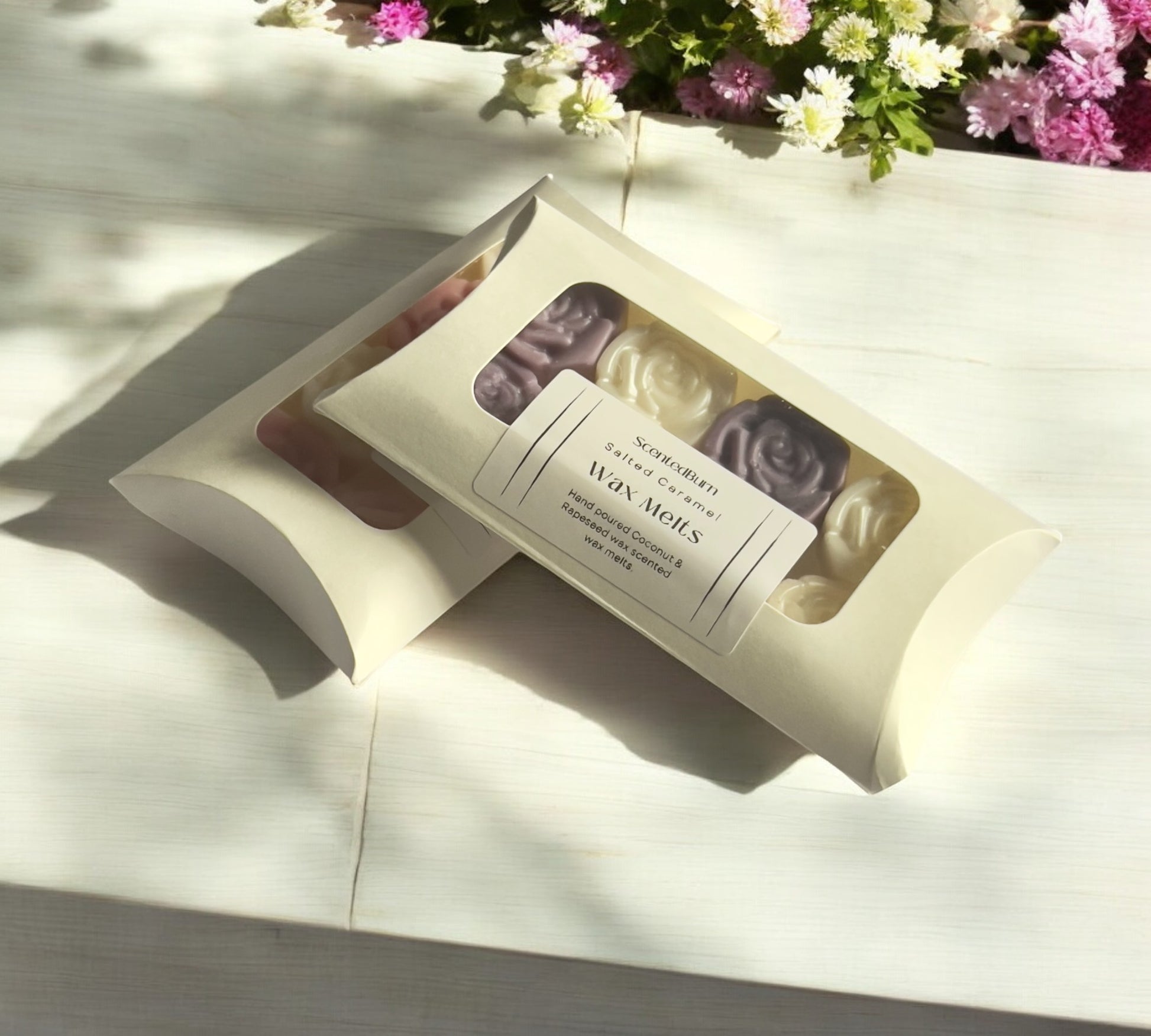ROSE Scented Wax Melts PURPLE & WHITE | Mineral Vegan Wax Warmers 150g - Scented_Burn Candle Co.
