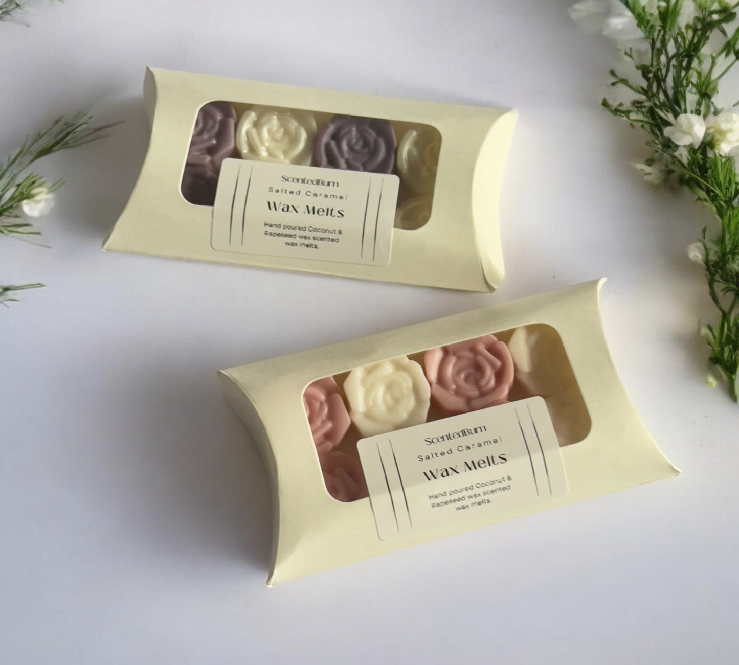 ROSE Scented Wax Melts PINK, PURPLE & WHITE | Vegan Soy Wax Warmers 60g - Scented_Burn Candle Co.
