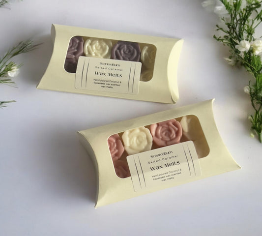 ROSE Scented Wax Melts PINK, PURPLE & WHITE | Vegan Soy Wax Warmers 60g - Scented_Burn Candle Co.