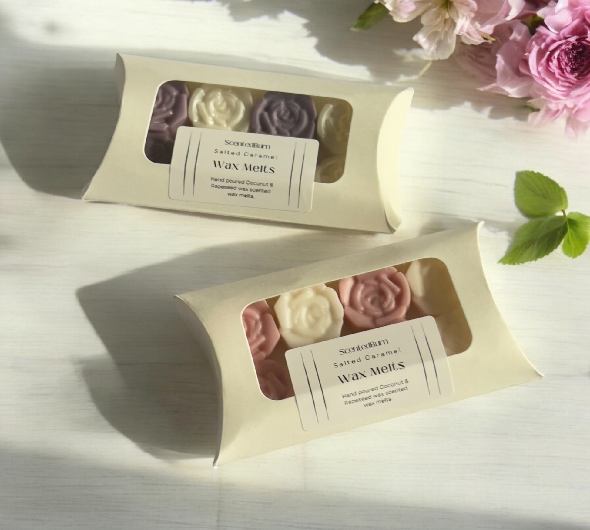 ROSE Scented Wax Melts PURPLE & WHITE | Mineral Vegan Wax Warmers 150g - Scented_Burn Candle Co.