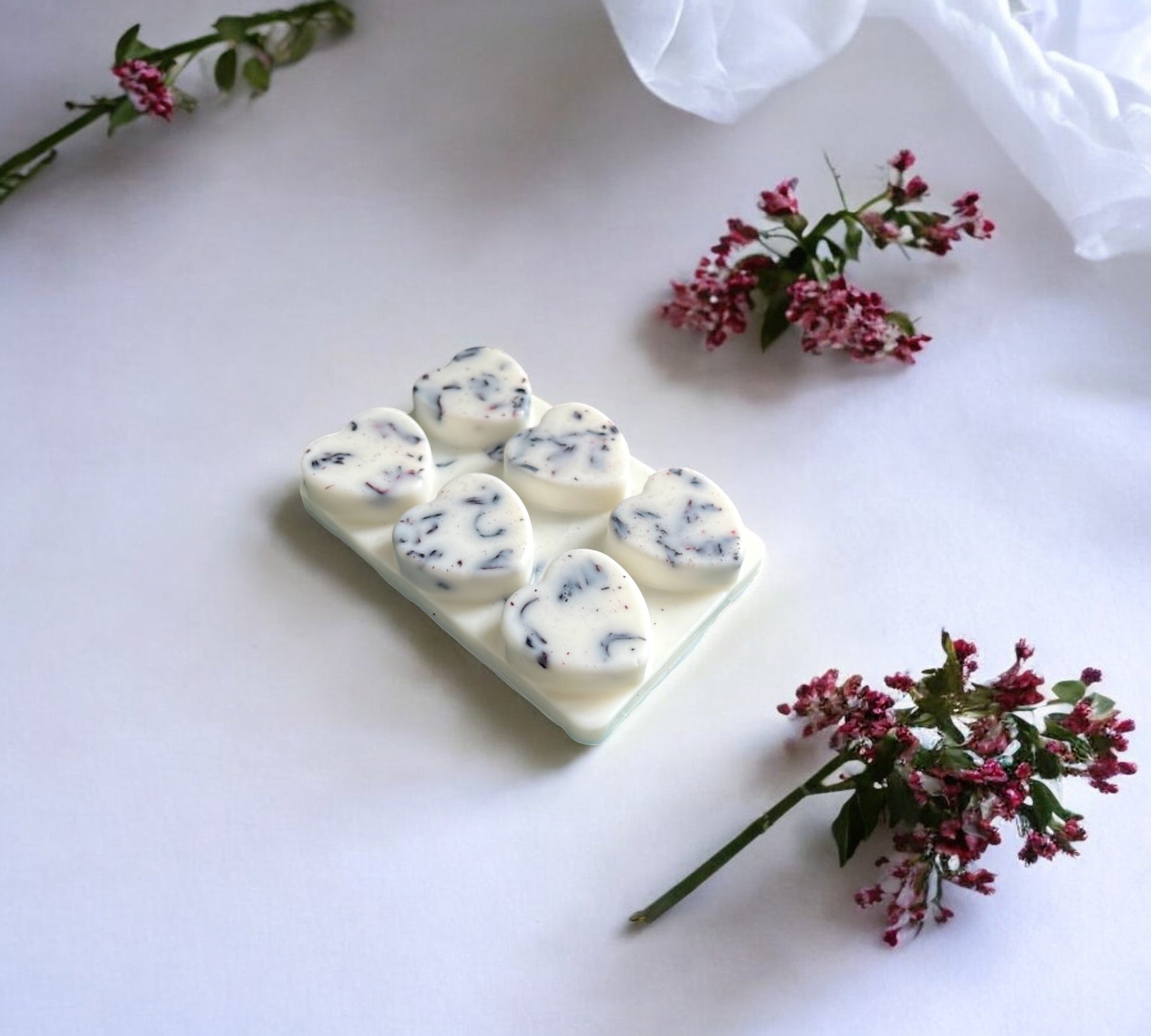 Dried Hibiscus Flowers Essential Oils Snap Bar | Soy Botanical Wax Melt - Scented_Burn