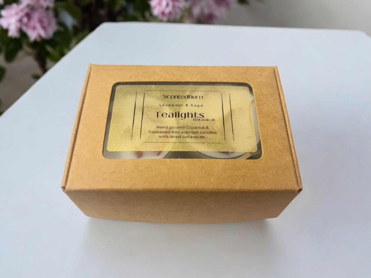 Rose Petals Soy Botanical Tealights | Vegan Wax & Essential Oils Blend Aromatherapy Candle | Pack of 2 - Scented_Burn