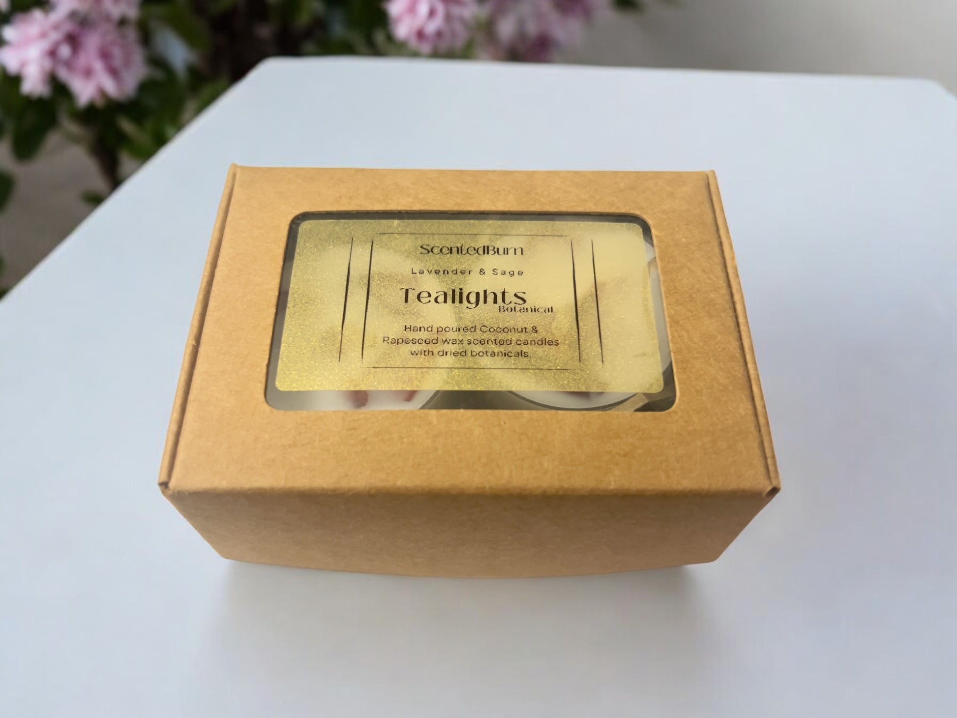 Rose Petals Soy Botanical Tealights | Vegan Wax & Essential Oils Blend Aromatherapy Candle | Pack of 2 - Scented_Burn