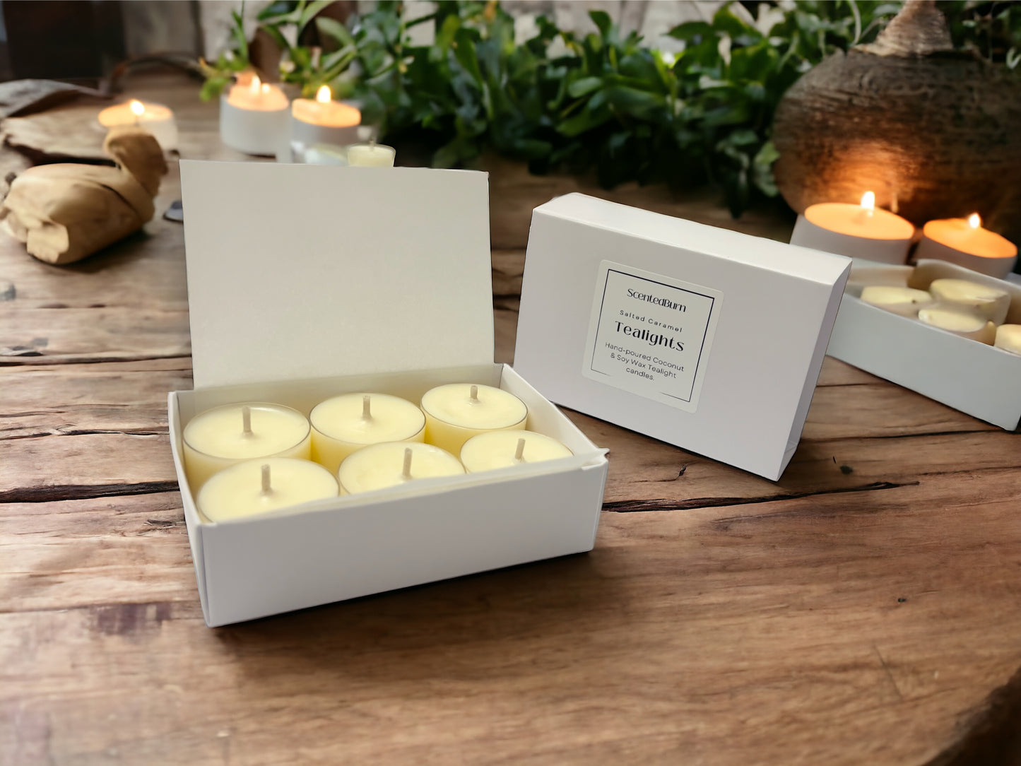 Mineral Wax Scented Tealights | Natural Wax Candles | Pack of 6 - Scented_Burn