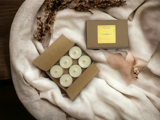 Aromatherapy Soy Tealights | Natural Wax & Essential Oils Blend Candle | Pack of 6 - Scented_Burn