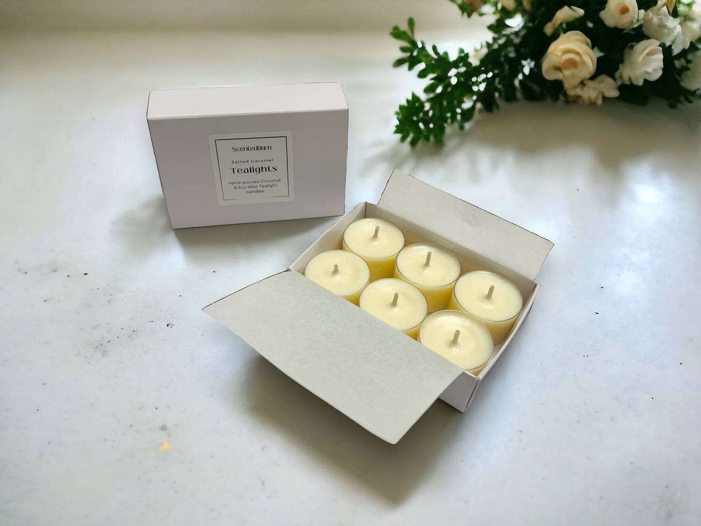6 Scented Tealights | Coconut & Soy Wax Candles - Scented_Burn
