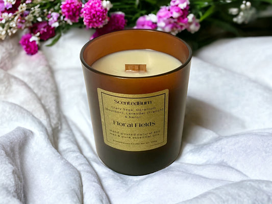 Floral Fields | Aromatherapy Soy Candle | 220g - Scented_Burn
