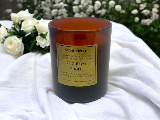 Creative Spark | Aromatherapy Soy Candle | 220g - Scented_Burn